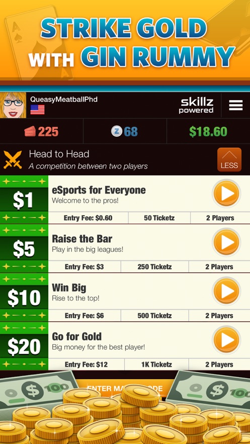 Gin Rummy Gold - Win Prizes!